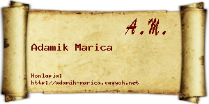 Adamik Marica névjegykártya